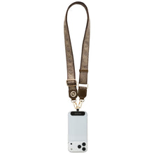 Заредете изображение във визуализатора на галерията – GUESS universal strap GUUCNP4DGMW (4G PU Strap Tether Patch Strass Metal Logo) brown
