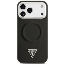 Заредете изображение във визуализатора на галерията – GUESS case for IPHONE 17 Pro Max compatible with MagSafe GUHMP17XPSDTSCMK (PU W/ Triangle Logo) black
