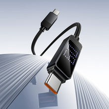 Заредете изображение във визуализатора на галерията – Cable USB C to USB C Hoco 3A 60W with Dpot Matrix LCD 1 m U154 black

