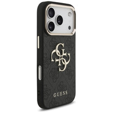 Заредете изображение във визуализатора на галерията – GUESS case for IPHONE 17 Pro GUHCP17L4GMGCGR (PU W/ Big 4G Classic Logo) gold black
