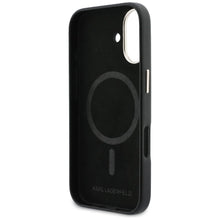Заредете изображение във визуализатора на галерията – KARL LAGERFELD case for IPHONE 17 compatible with MagSafe KLHMP17S5PGFKHGK (PU FW W/ KHead Logo) black
