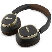 Заредете изображение във визуализатора на галерията – Wireless headphones Guess ENC Rectangle Metal Script brown

