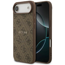 Заредете изображение във визуализатора на галерията – GUESS case for IPHONE 17 Air compatible with MagSafe GUHMP17MG4GFRW (PU 4G Ring Classic Logo) brown
