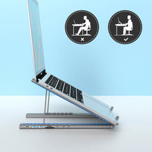 Заредете изображение във визуализатора на галерията – 7in1 laptop stand Choetech HUB-M48 PD USB-C SD TF USB-A HDMI 100W + USB-C cable - gray
