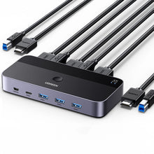 Заредете изображение във визуализатора на галерията – Ugreen CM664 HDMI switch 2in1 KVM switch - black
