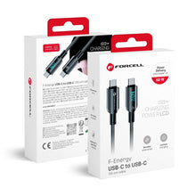 Заредете изображение във визуализатора на галерията – FORCELL F-ENERGY C274 cable Type C to Type C QC4.0 PD 3A 60W Digital 1,2 m black
