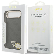 Заредете изображение във визуализатора на галерията – GUESS case for IPHONE 17 Air compatible with MagSafe GUHMP17MP4GTDGMK (4G PU W/ Triangle Logo) gold black

