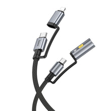 Заредете изображение във визуализатора на галерията – HOCO cable All-in-one Type C / Lightning to Type C / Cigarette lighter PD 3A 60W U138 1,2 m grey
