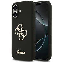 Заредете изображение във визуализатора на галерията – GUESS case for IPHONE 17 GUHCP17SSC4GSMK (Silicone W/ Big 4G Script) black
