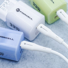 Заредете изображение във визуализатора на галерията – FORCELL F-ENERGY C341 cable USB A to Micro USB QC3.0 2,4A 18W Silicone 1 m white
