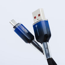 Заредете изображение във визуализатора на галерията – FORCELL F-ENERGY C351 cable USB A to Micro USB QC3.0 2,4A 18W Gradient 1 m black
