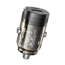Заредете изображение във визуализатора на галерията – Borofone Car charger BZ29 Ray - Type C - PD 30W 3A transparent-black
