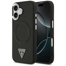 Заредете изображение във визуализатора на галерията – GUESS case for IPHONE 17 compatible with MagSafe GUHMP17SPSDTSCMK (PU W/ Triangle Logo) black

