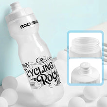 Заредете изображение във визуализатора на галерията – Rockbros DCBT69C sports bottle with seal 750 ml - white with black inscription

