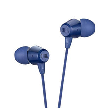 Заредете изображение във визуализатора на галерията – Wired earphones Jack 3,5 mm with microphone JBL T50HI 360 blue
