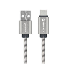 Заредете изображение във визуализатора на галерията – FORCELL F-ENERGY Metal C234 cable USB A to Type C QC4.0A 3A 66W 2 m silver
