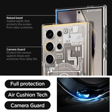 Заредете изображение във визуализатора на галерията – Spigen Ultra Hybrid case for Samsung Galaxy S24 Ultra - natural titanium (Zero One pattern)

