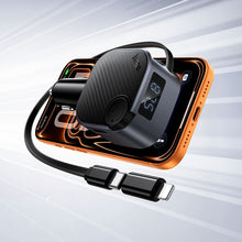 Заредете изображение във визуализатора на галерията – Car charger Hoco QC3.0 PD 45W with retractable cable and FM transmitter E167 black
