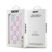 Заредете изображение във визуализатора на галерията – DKNY case for IPHONE 15 DKHCP15SLCPEPP (DKNY HC Liquid Glitters W/Checkered Pattern) pink
