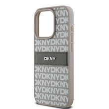 Заредете изображение във визуализатора на галерията – Original Case DKNY hardcase Leather Mono Stripe &amp; Metal Logo DKHCP15XPRTHSLE for Iphone 15 Pro Max beige
