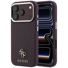 Заредете изображение във визуализатора на галерията – Case for IPHONE 18 Pro/17 Pro compatible with MagSafe (Saffiano Small 4G &amp; Classic Logo) brown
