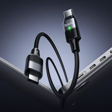 Заредете изображение във визуализатора на галерията – Magnetic Cable USB C to USB C Hoco QC3.0 PD 5A 240W 1,2 m U159 black
