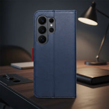 Заредете изображение във визуализатора на галерията – Flip case for Samsung A17 Split Book navy and red
