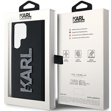 Заредете изображение във визуализатора на галерията – Original Pouch KARL LAGERFELD  hardcase 3D Rubber Glitter Logo KLHCS24S3DMBKCK for Samsung Galaxy S24 Ultra black
