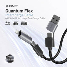 Заредете изображение във визуализатора на галерията – X-ONE QuantumFlex data cable - type C to C - max 60W 1,2m black
