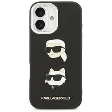 Заредете изображение във визуализатора на галерията – KARL LAGERFELD case for IPHONE 17 compatible with MagSafe KLHCP17SPSFDHPOK (FW Grained PU W/ K&amp;C Heads Pins &amp; Logo) black
