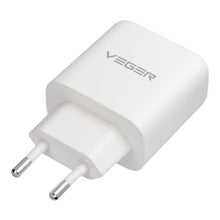 Заредете изображение във визуализатора на галерията – Phone charger VEGER USB A + Typ C PD QC3.0 3,25A 65W + cable USB C to USB C TR67 white
