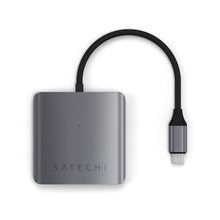 Заредете изображение във визуализатора на галерията – SATECHI adapter HUB 4in1 Type C ST-H4CPDM space gray
