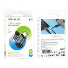 Заредете изображение във визуализатора на галерията – Borofone Adapter BV20 - Lightning female to Type C male - black
