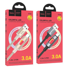 Заредете изображение във визуализатора на галерията – LED Cable USB A to USB C Hoco 3A 1,2 m U144 white
