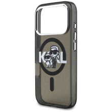 Заредете изображение във визуализатора на галерията – KARL LAGERFELD case for IPHONE 17 Pro compatible with MagSafe KLHMP17LHGKCGKBK (IML Glitter k&amp;C Sketch Logo) black
