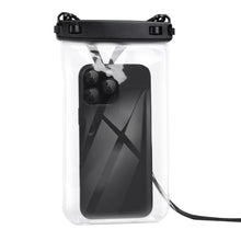 Заредете изображение във визуализатора на галерията – Waterproof case for mobile phone Hoco IP68 222 x 125 x 21 mm HX52 transparent
