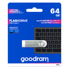 Заредете изображение във визуализатора на галерията – GOODRAM Pendrive UNO3 -  64GB USB 3.2 gen 1 Silver
