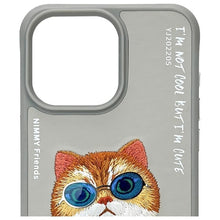 Заредете изображение във визуализатора на галерията – NIMMY case GLASSES COOL CAT for IPHONE 15 Pro gray

