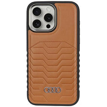 Заредете изображение във визуализатора на галерията – Audi Synthetic Leather case with MagSafe for iPhone 15 Pro - brown

