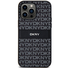 Заредете изображение във визуализатора на галерията – Original Case DKNY hardcase Leather Mono Stripe &amp; Metal Logo DKHCP14XPRTHSLK for Iphone 14 Pro Max black
