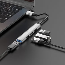 Заредете изображение във визуализатора на галерията – HOCO адаптер HUB 4в1 USB A HB26 0,13 м сребрист
