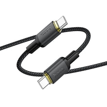 Заредете изображение във визуализатора на галерията – Cable USB C to USB C Hoco 3A 60W 1 m X128 Benefit black
