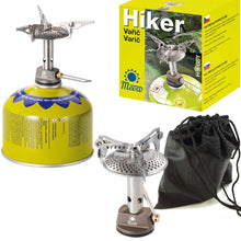 Заредете изображение във визуализатора на галерията – The lightest tourist stove for gas cartridges (valve or thread) HIKER 70gram 2.4kW
