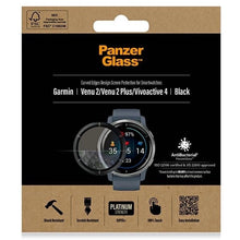 Заредете изображение във визуализатора на галерията – PanzerGlass SmartWatch screen protection for Garmin Venu 2 / Venu 2 Plus / Vivoactive 4 smartwatches - with black frame

