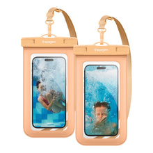 Заредете изображение във визуализатора на галерията – Spigen Aqua Shield A601 case waterproof IPX8 - orange 2 pcs.
