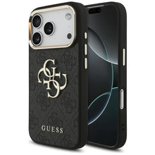 Заредете изображение във визуализатора на галерията – GUESS case for IPHONE 17 Pro GUHCP17L4GMGCGR (PU W/ Big 4G Classic Logo) gold black
