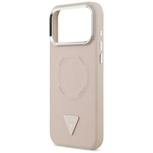 Заредете изображение във визуализатора на галерията – GUESS case for IPHONE 17 Pro Max compatible with MagSafe GUHMP17XPSDTSCMP (PU W/ Triangle Logo) pink
