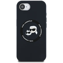 Заредете изображение във визуализатора на галерията – KARL LAGERFELD case for IPHONE 16e compatible with MagSafe KLHMPSE4SKCHTCK (Silicone Double Heads) black
