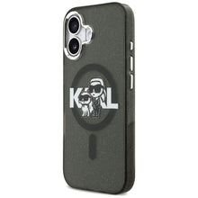 Заредете изображение във визуализатора на галерията – KARL LAGERFELD case for IPHONE 17 compatible with MagSafe KLHMP17SHGKCGKBK (IML Glitter k&amp;C Sketch Logo) black
