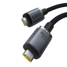 Заредете изображение във визуализатора на галерията – Baseus Crystal Shine CB000089 USB-C / USB-C USB3.2 cable 100W 20Gb 1.5m - black
